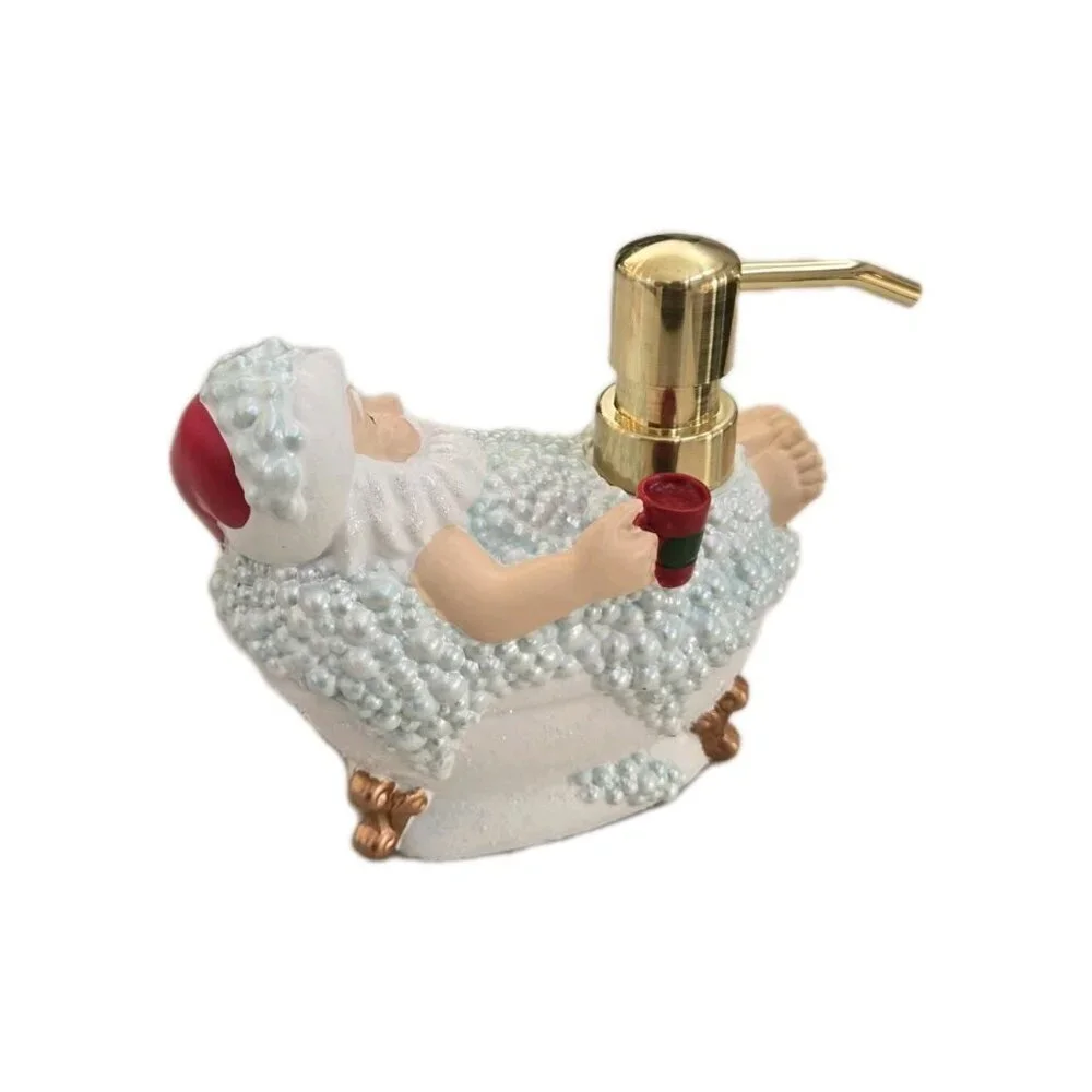 New Christmas Santa Claus Taking A bubble Bath In Tub Funny Gag Soap Dispenser